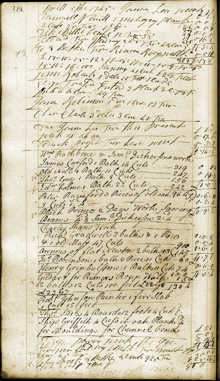 Page 279, du carnet de Rathbone - William Rathbone II