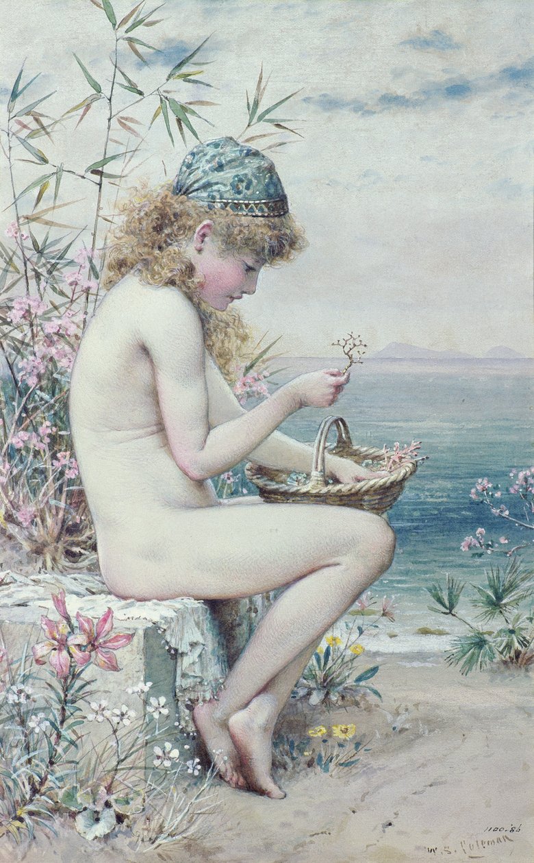 Fille avec un Panier de Corail - William Stephen Coleman