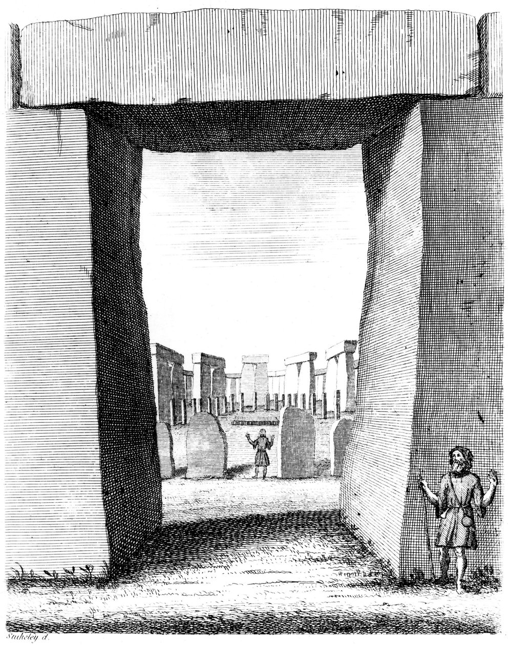 Vue à travers le trilithe de Stonehenge, 1740 - William Stukeley
