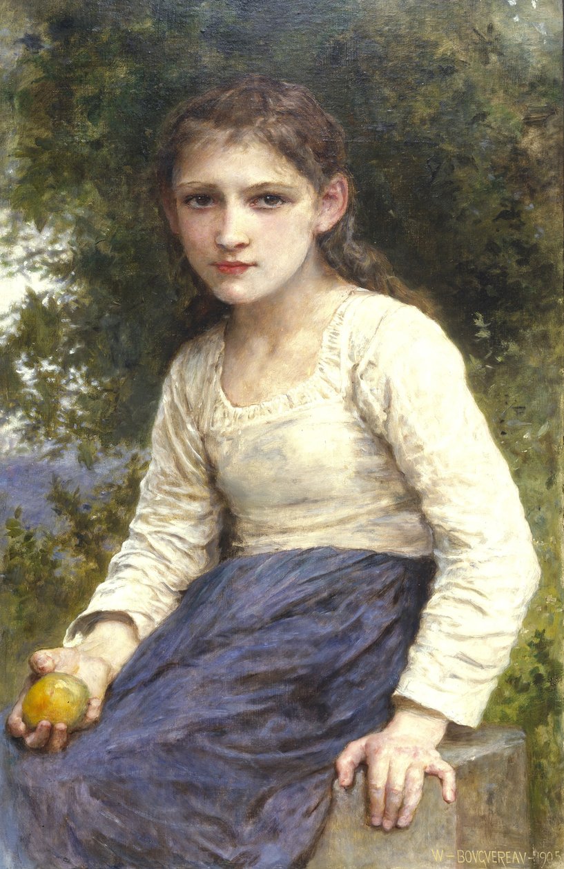 Fille avec une pomme - William Adolphe Bouguereau