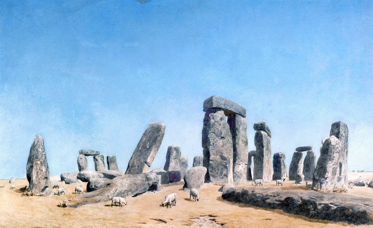 Moutons paissant à Stonehenge - William (1789 1862) Turner