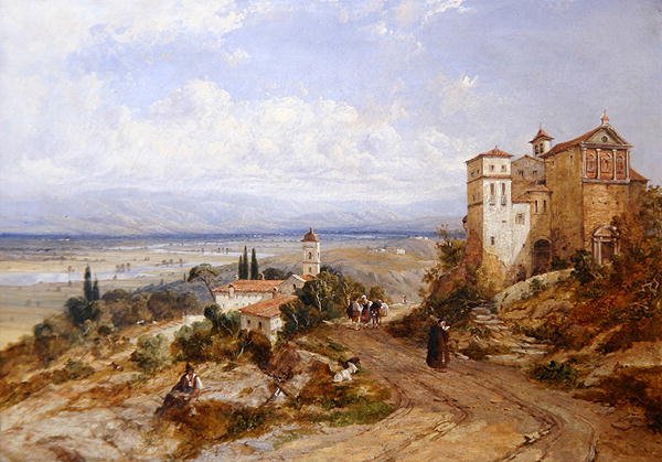 Deux couvents à Nemi, Italie - William (attr. to) Oliver