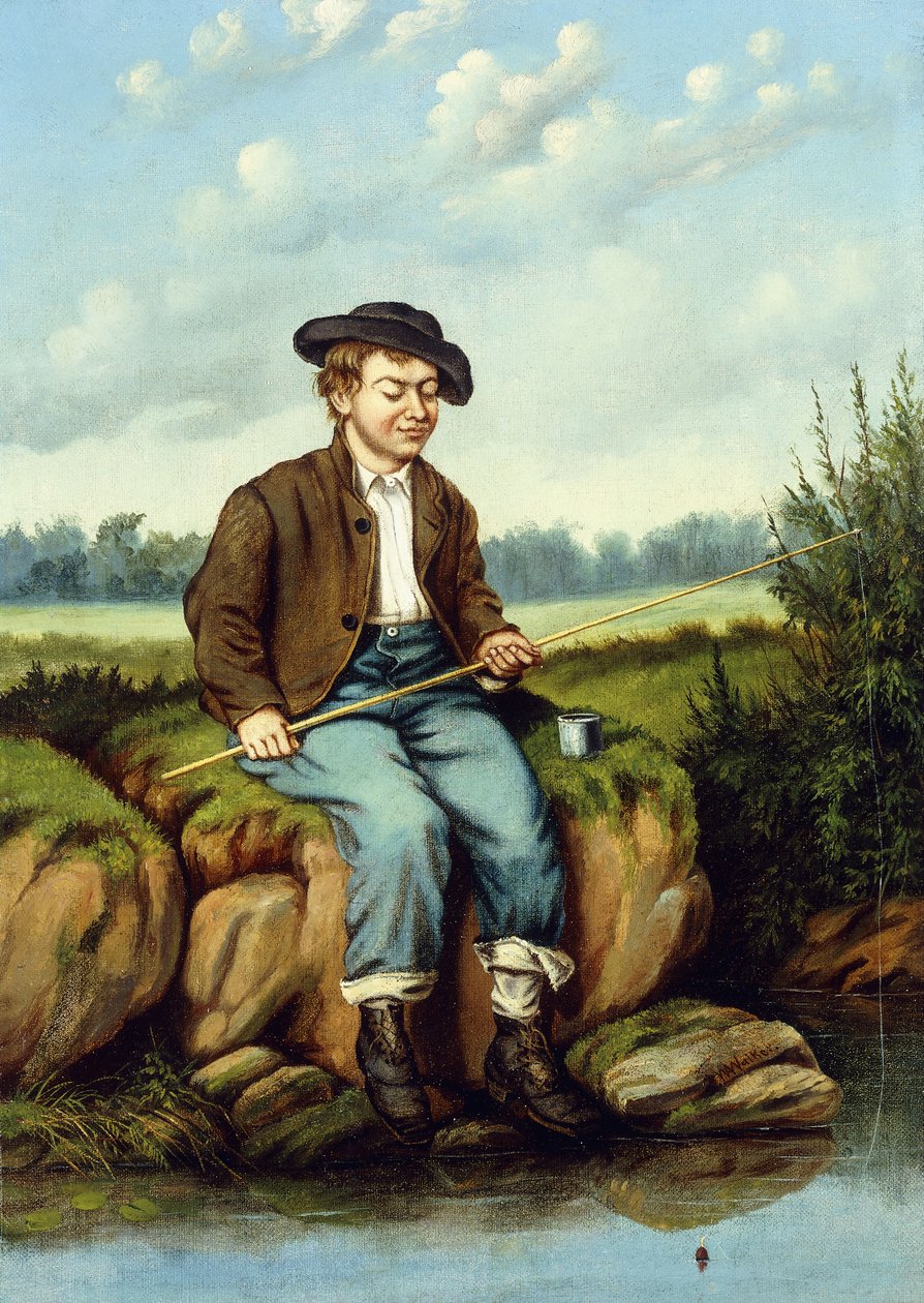 Garçon pêchant - William Aiken Walker