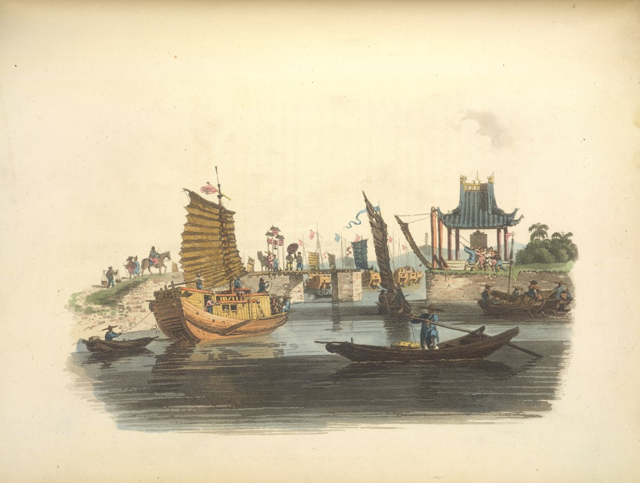 Navires passant par une écluse - William Alexander