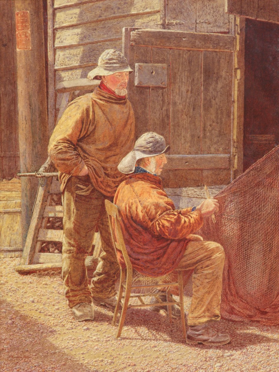 Réparation des filets, Hastings, 1909 - William Biscombe Gardner