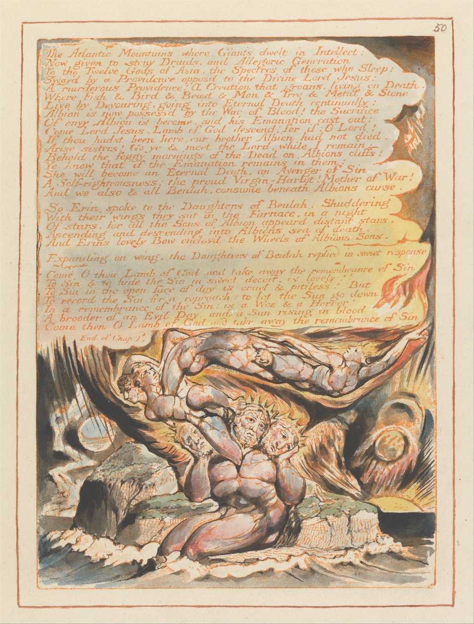 Jérusalem, Planche 50, Les Montagnes Atlantiques... - William Blake