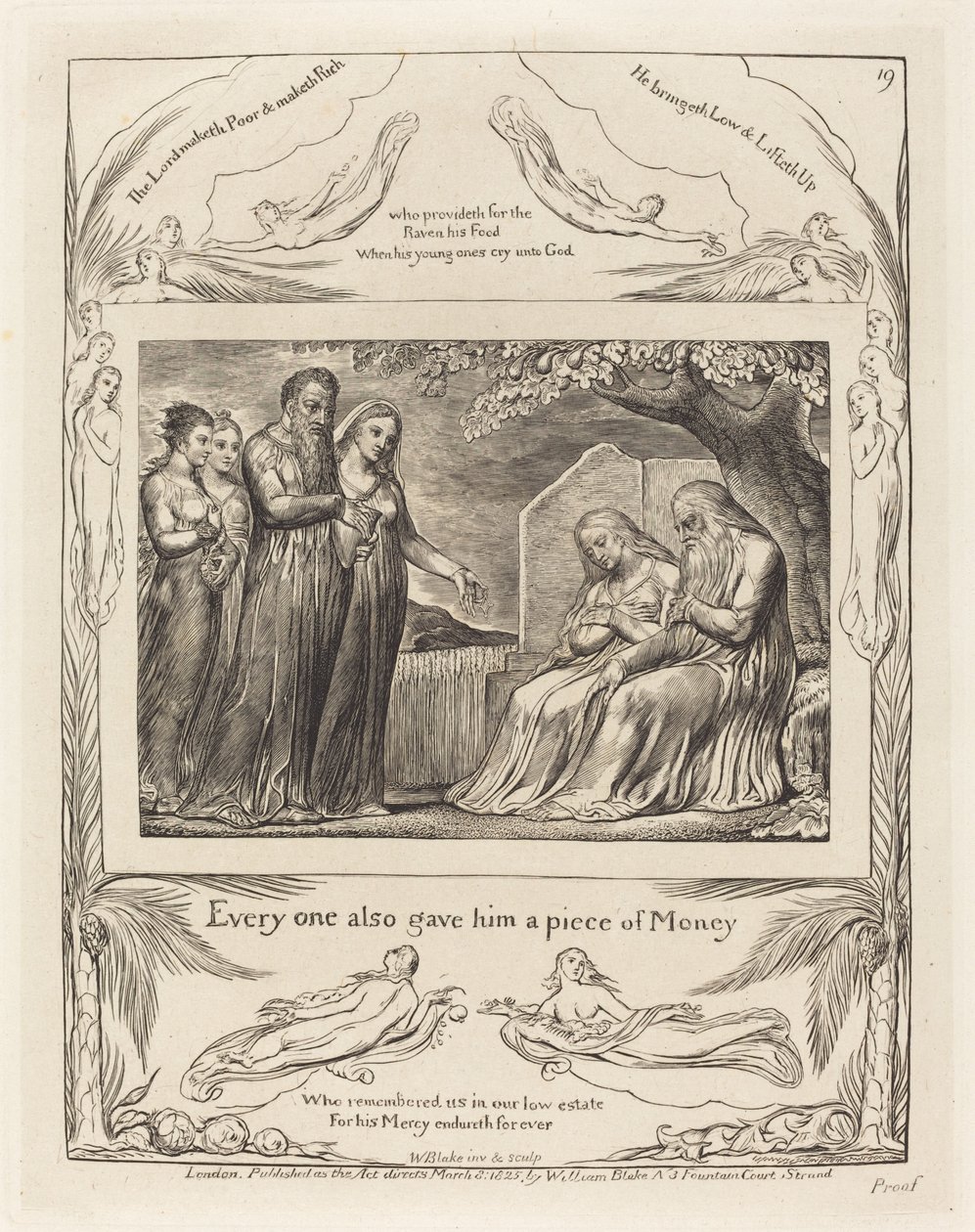 Job acceptant la charité - William Blake