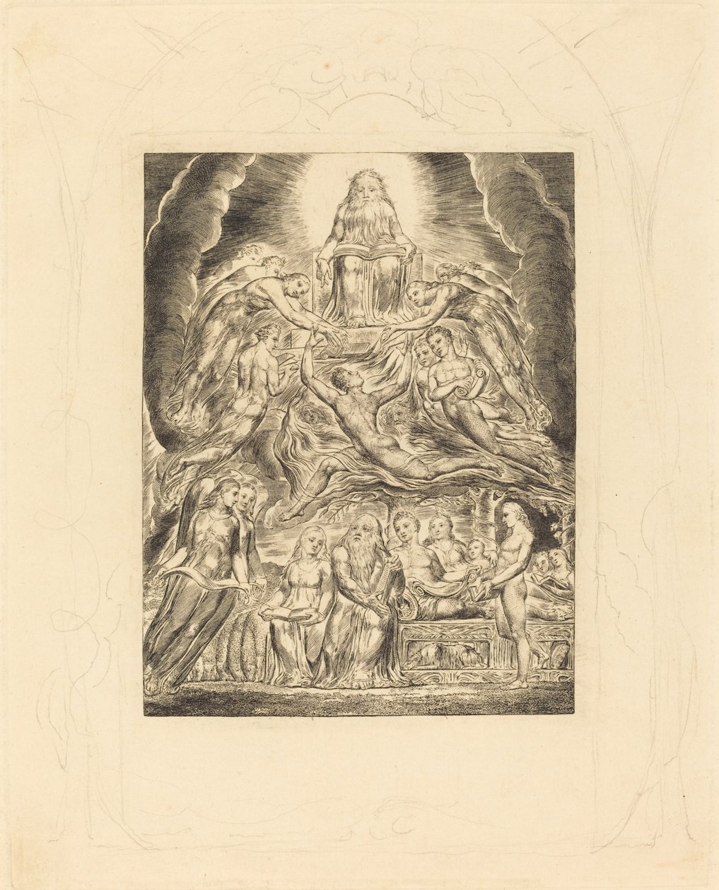 Satan devant le trône de Dieu - William Blake