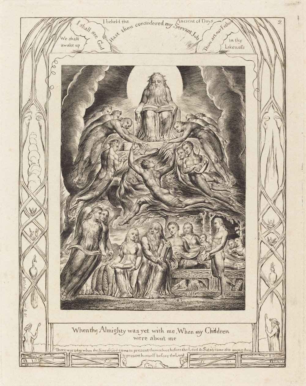 Satan devant le trône de Dieu - William Blake