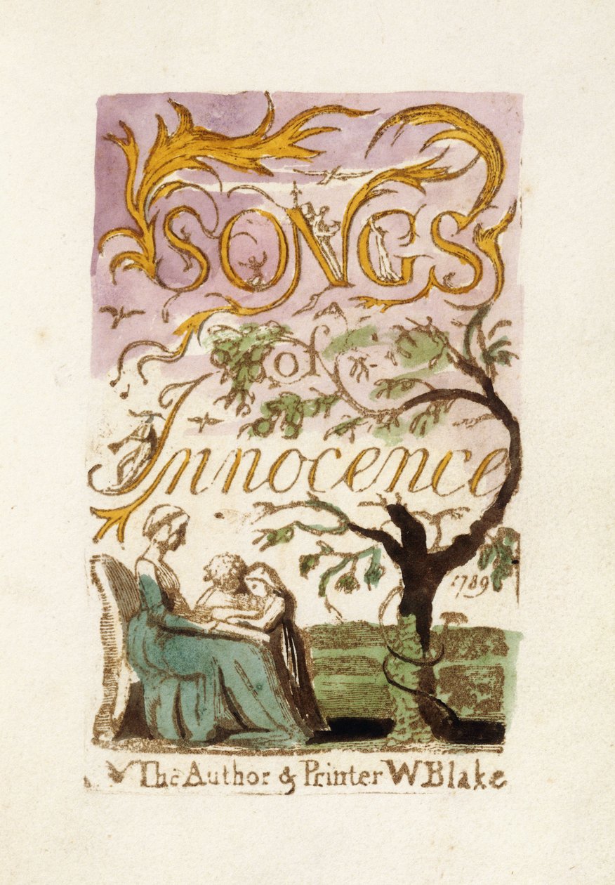 Page de titre, de "Songs of Innocence", 1789 - William Blake
