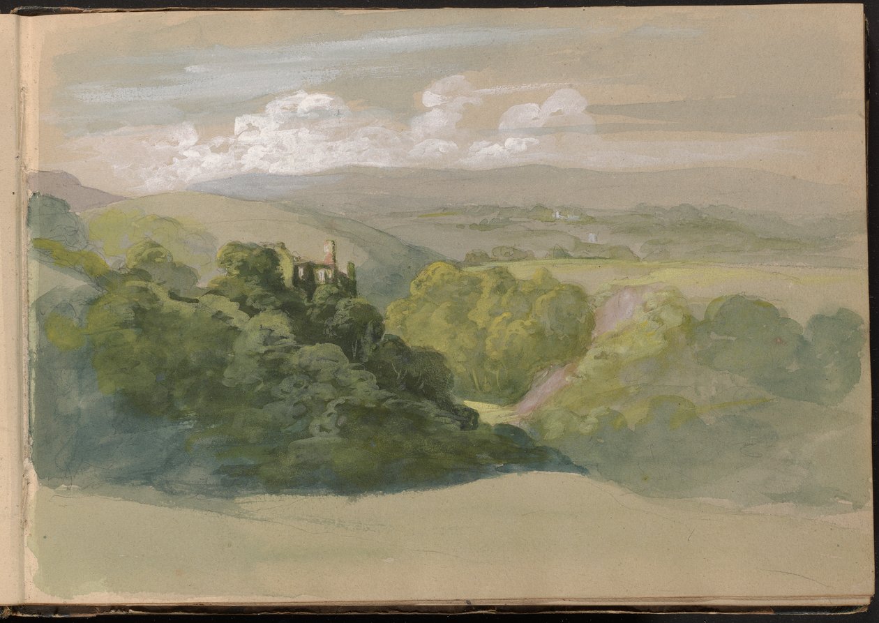 Vue du château de Berry Pomeroy - William Brockedon