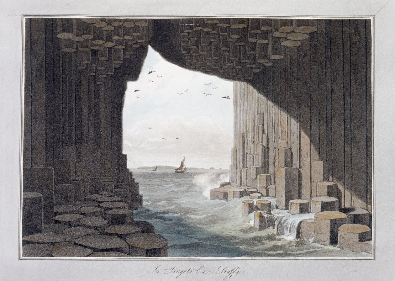 Dans la grotte de Fingal, Staffa, Écosse, 1829 - William Daniell