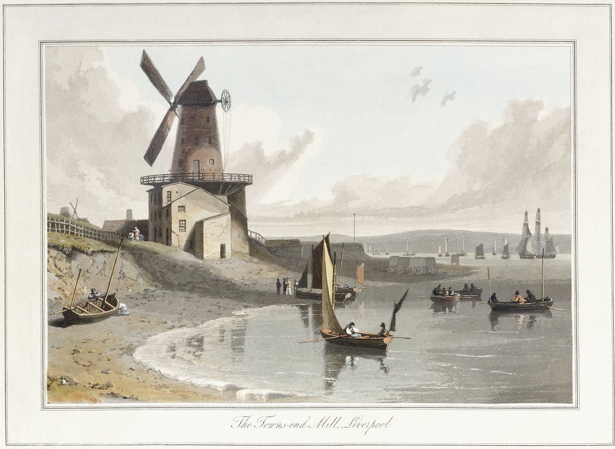 Le moulin Towns-end, Liverpool, 1814-1825 - William Daniell