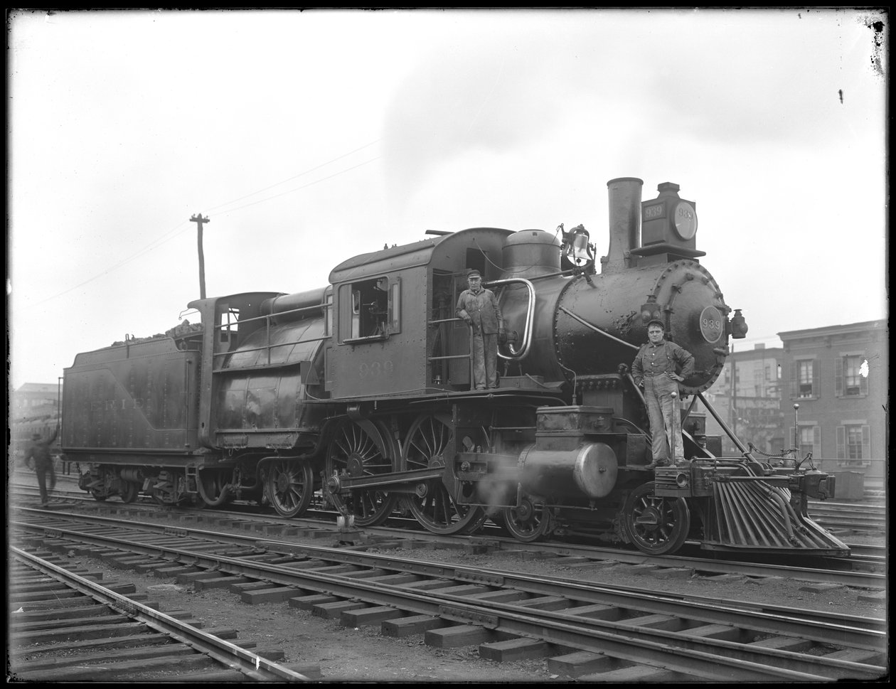 Locomotive du chemin de fer Erie, vue latérale, c.1911-12 - William Davis Hassler