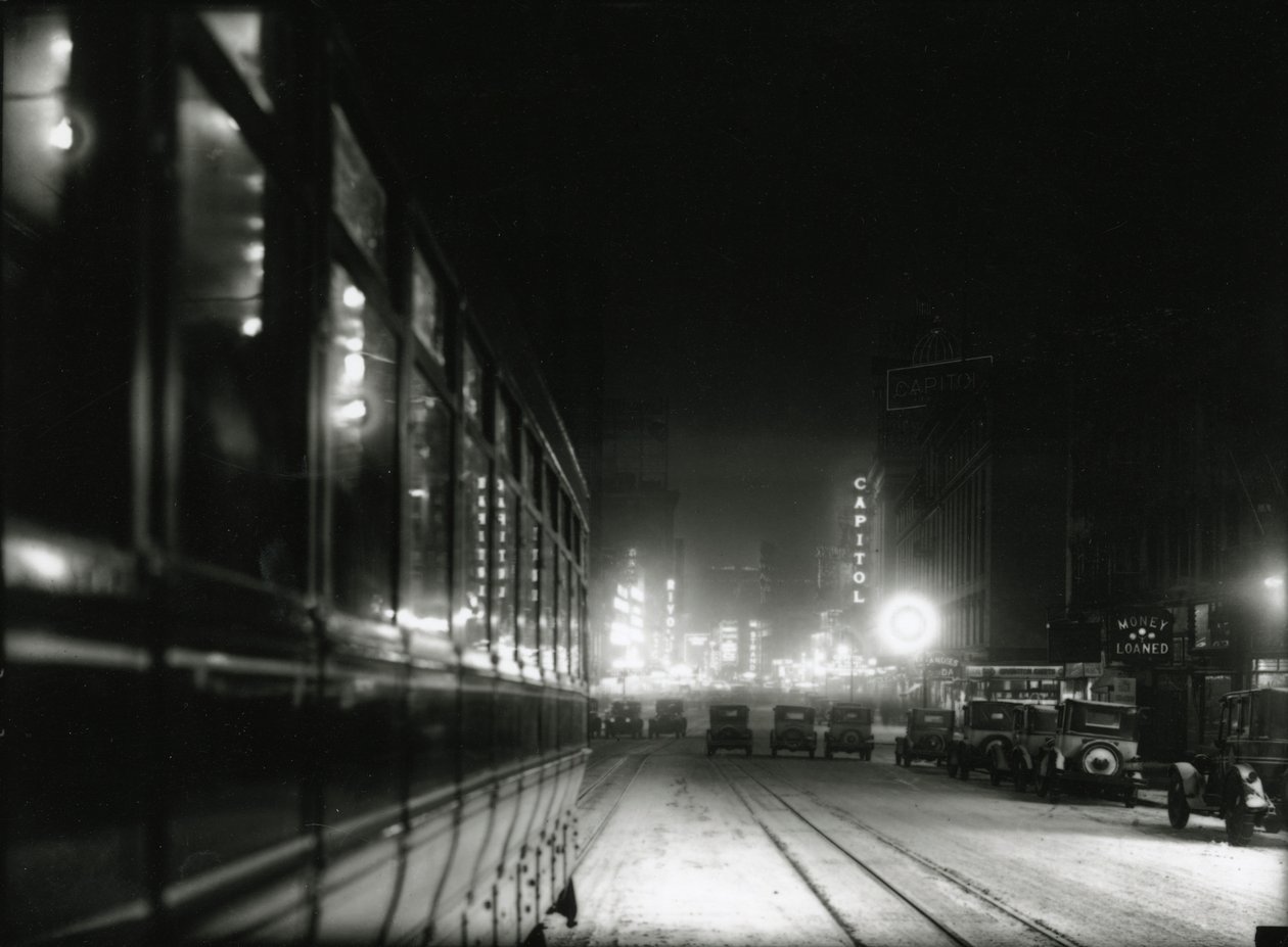 Vue nocturne près de Times Square, vers 1919-20 - William Davis Hassler
