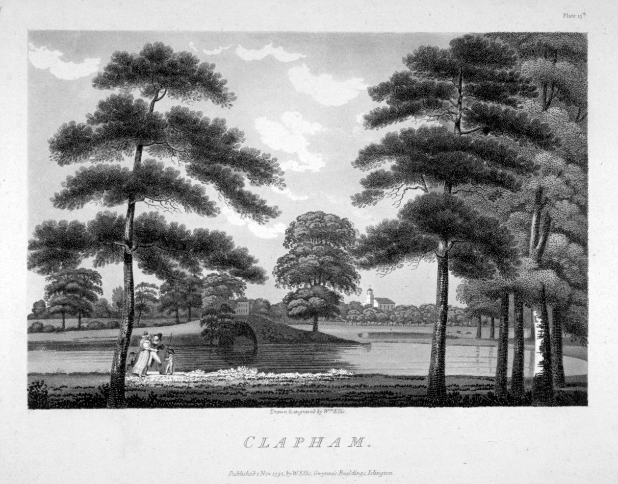 Vue de Clapham, Londres - William Ellis