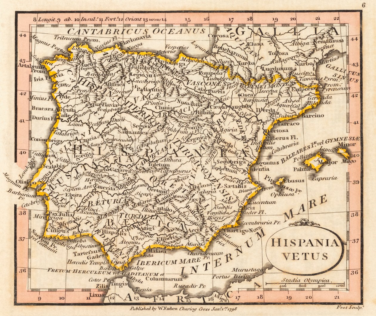 Espagne et Portugal anciens. Carte. - William Faden