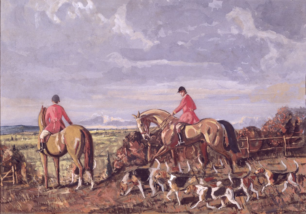 Chiens à la chasse - William Frank Calderon
