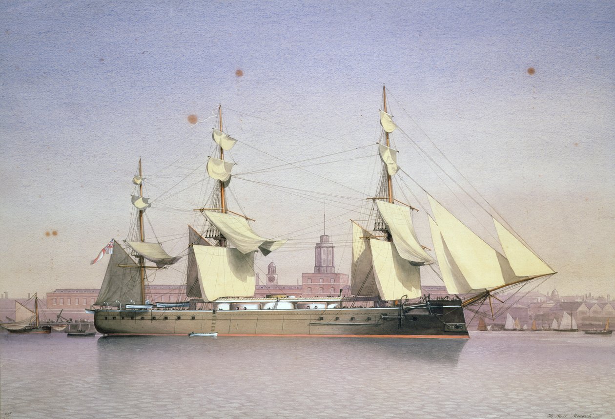 H.M.S. Monarch à Plymouth - William Frederick Mitchell
