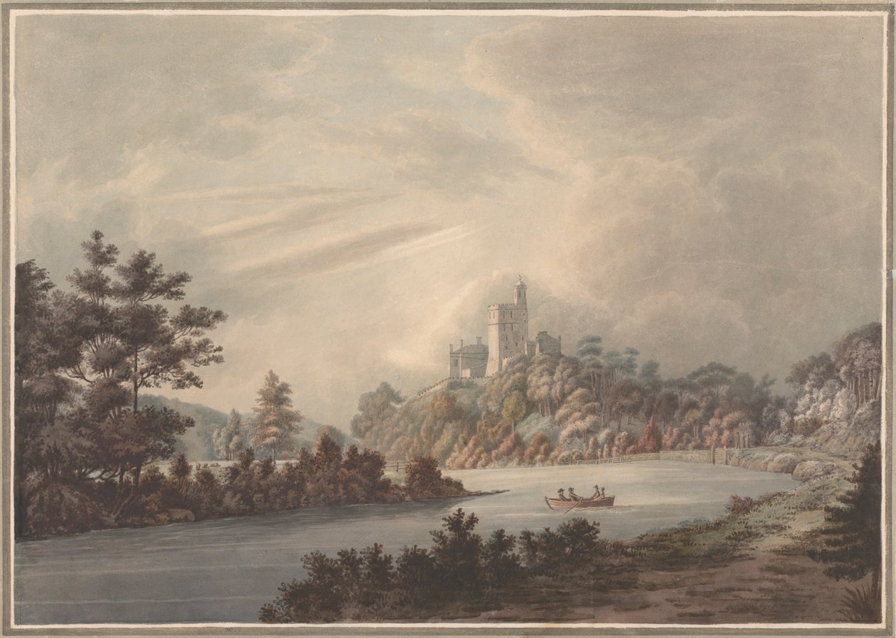 Paysage, château au bord d
