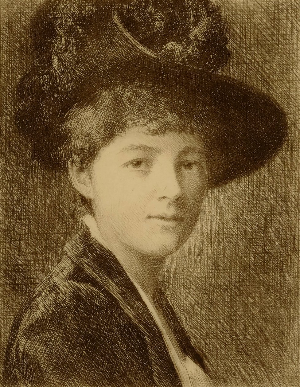 Sans titre (femme au chapeau à plumes) - William Harry Warren Bicknell