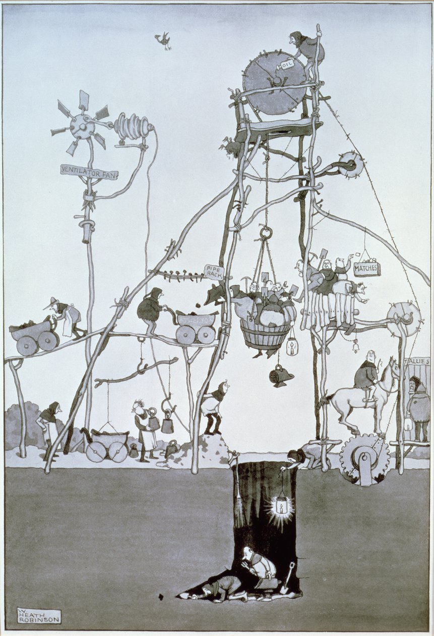 Tête de puits, vers 1930 - William Heath Robinson