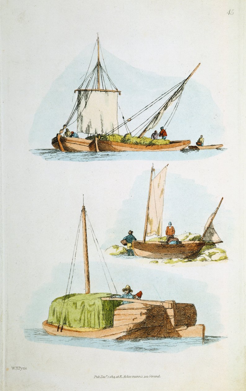 Bateaux traditionnels du Norfolk, 1814 - William Henry Pyne