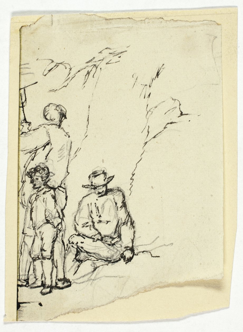 Deux hommes avec un garçon - William Henry Pyne