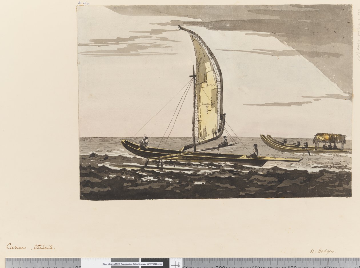 Page 15a Pirogues, Otaheite - William Hodges