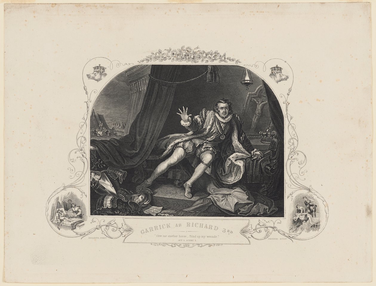 Garrick dans le rôle de Richard III - William Hogarth