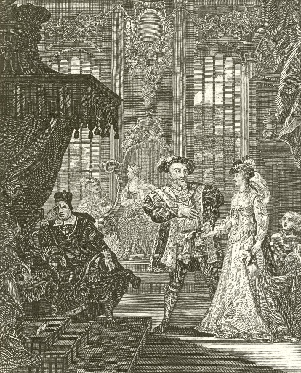 Henri VIII et Anne Boleyn - William Hogarth