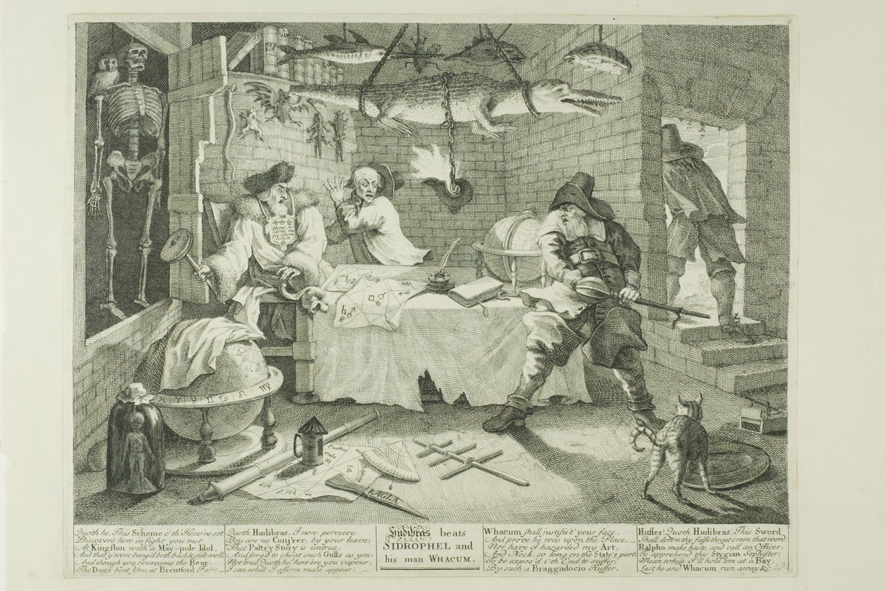 Hudibras et Sidrophel, planche huit de Hudibras - William Hogarth