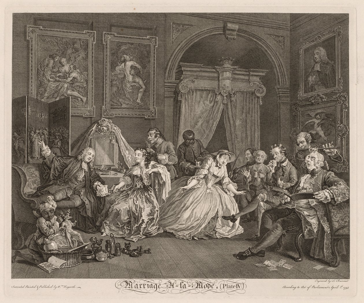 Mariage à la mode : La scène de la toilette, 1745 - William Hogarth