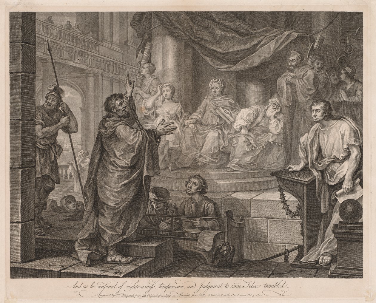 Paul devant Félix (grande planche) - William Hogarth