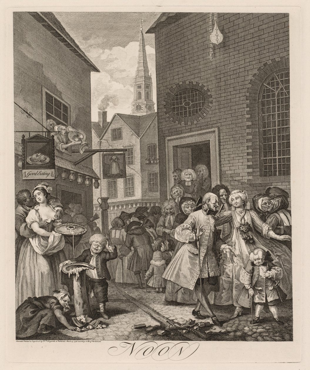 Les quatre moments de la journée : Midi, 1738 - William Hogarth