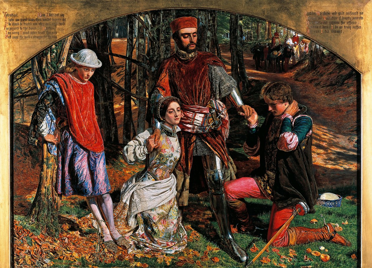 Valentino sauvant Silvia de Proteus - William Holman Hunt