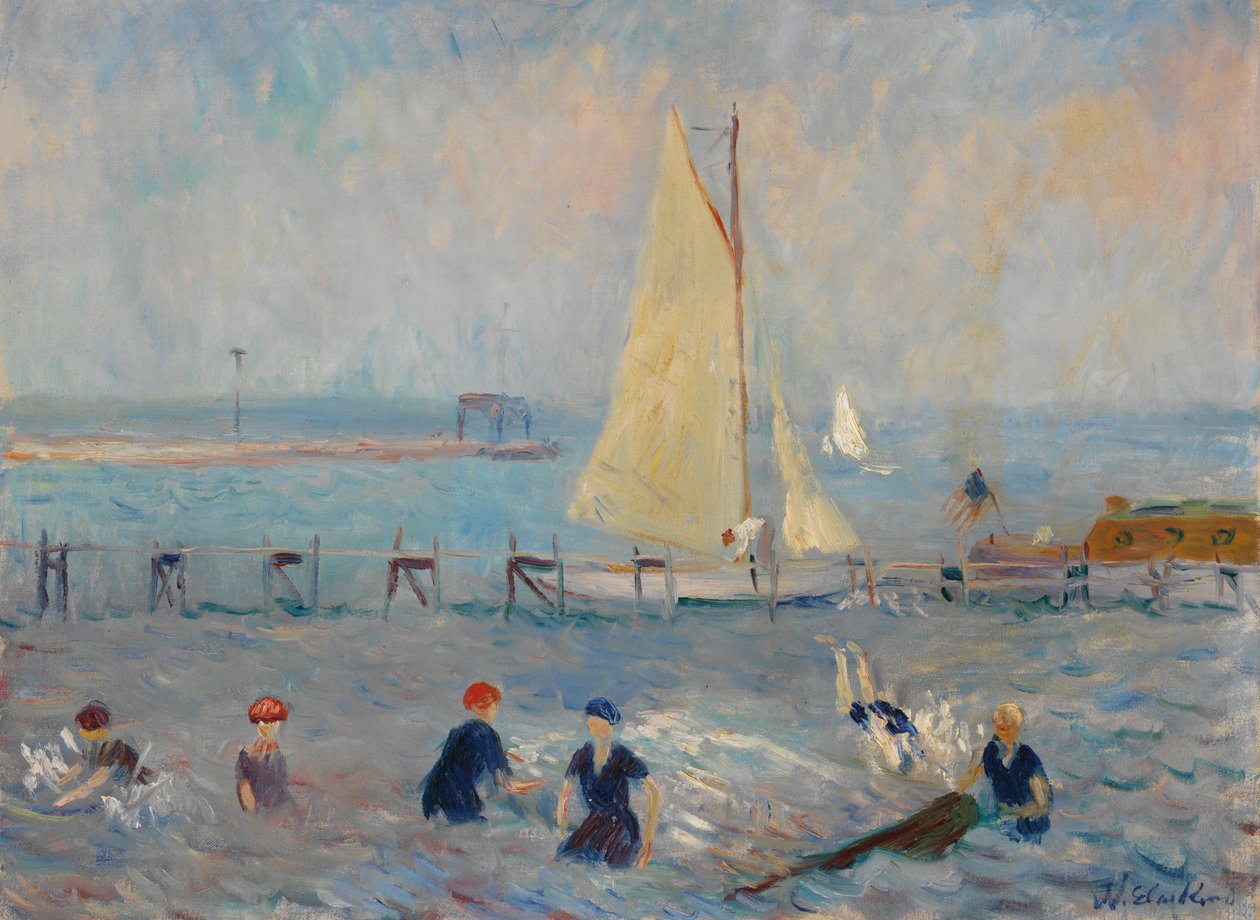 Paysage marin avec six baigneurs, Bellport - William James Glackens