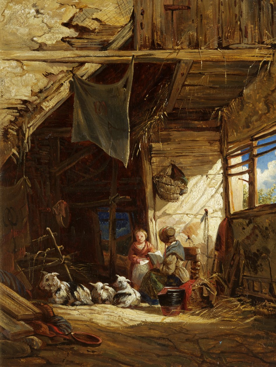 Intérieur avec chèvres - Bettws-y-Coed - William James Muller