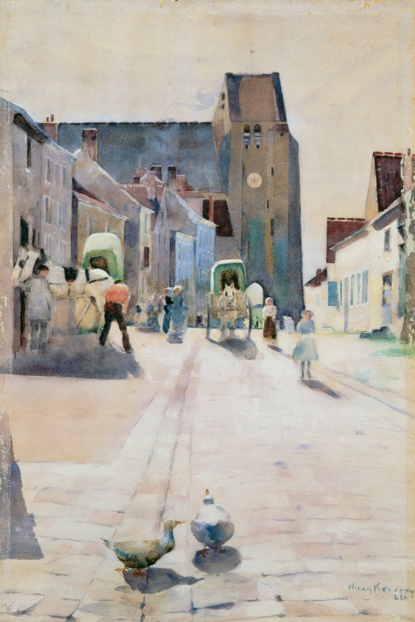 La rue principale, Grez-sur-Loing, 1884 - William Kennedy