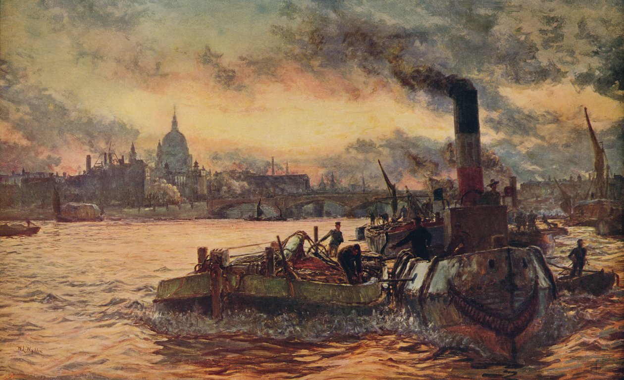 Remorquage devant la ville, vers 1870-1880, vers 1915 - William Lionel Wyllie