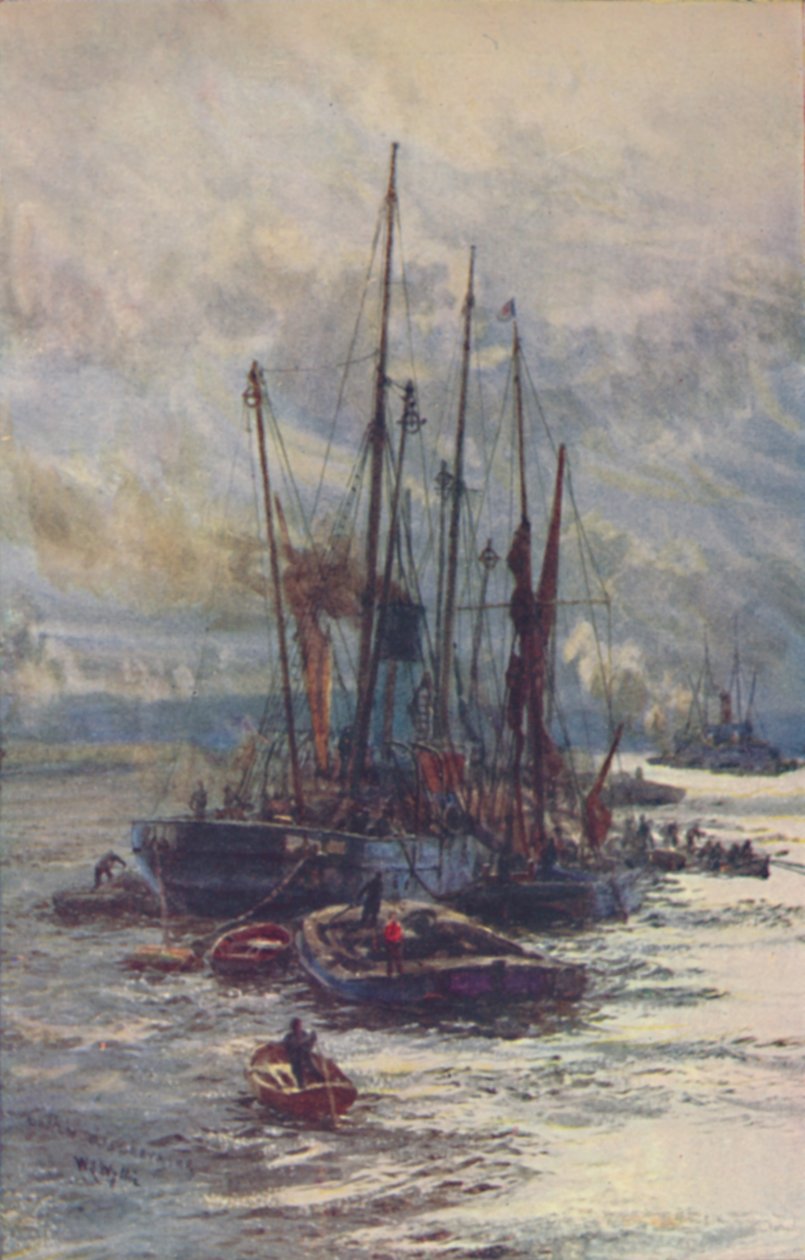 Déchargement de charbon dans des barges - William Lionel Wyllie