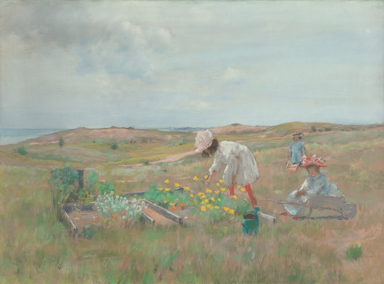 Cueillir des fleurs, Shinnecock, Long Island - William Merritt Chase