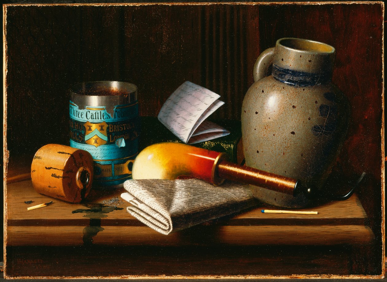 Nature morte aux trois châteaux Tabac - William Michael Harnett