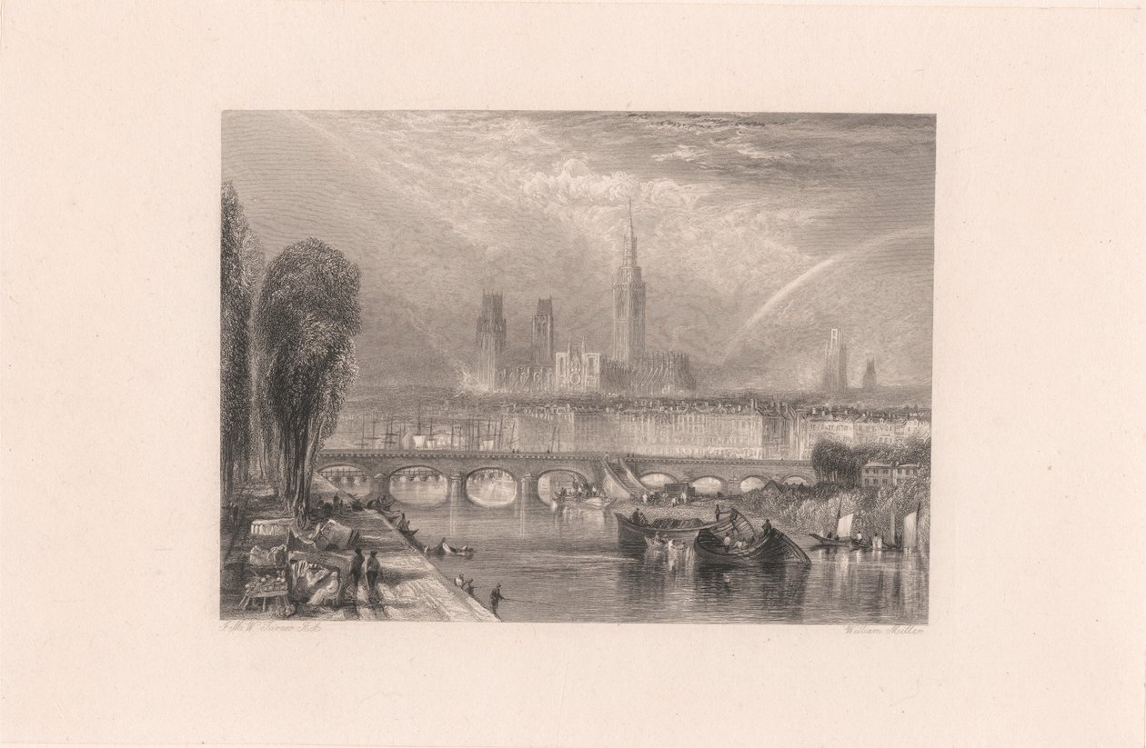 Rouen, vue en aval du fleuve - William Miller