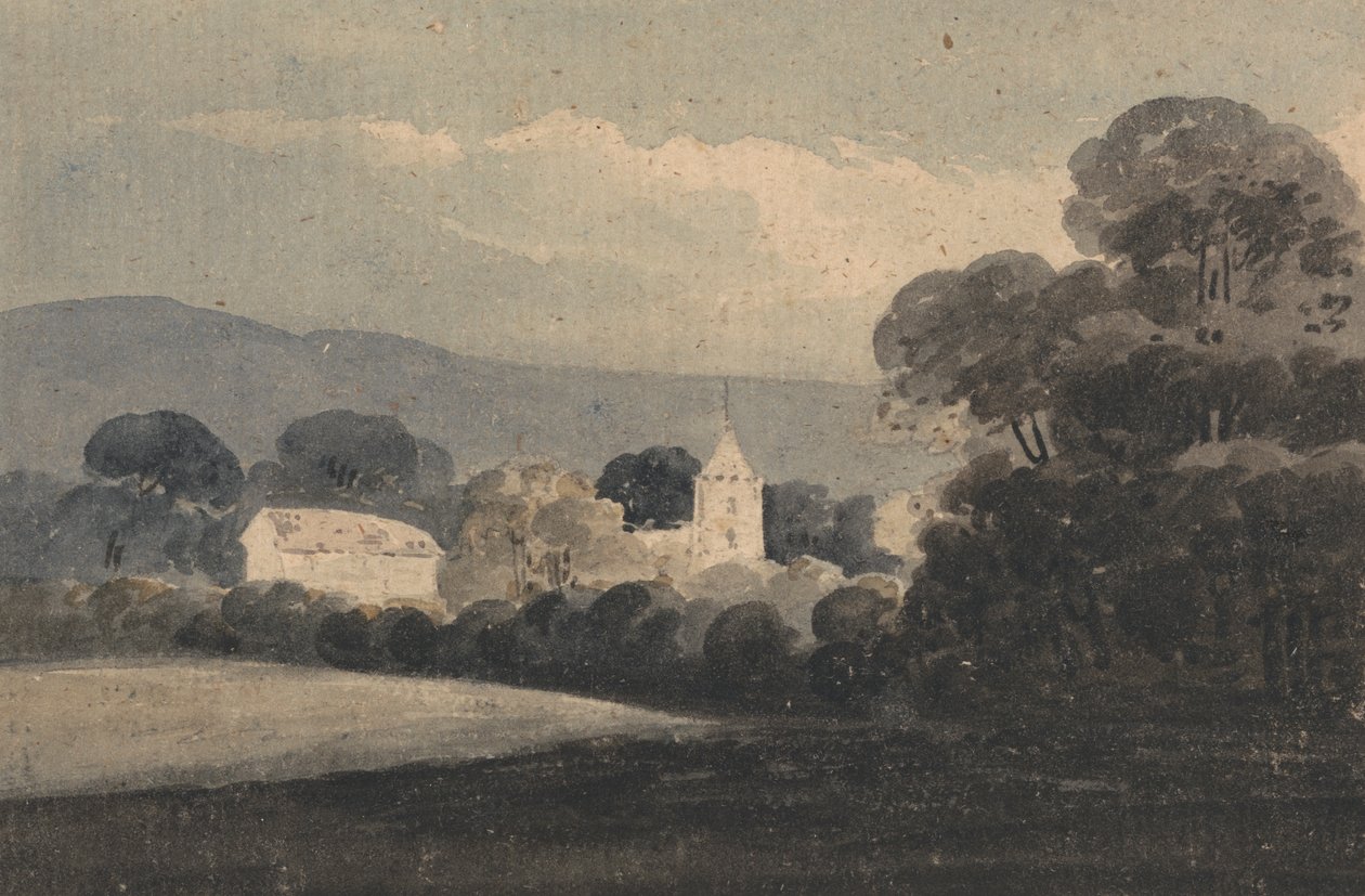 Paysage avec une église parmi les arbres - William Pearson