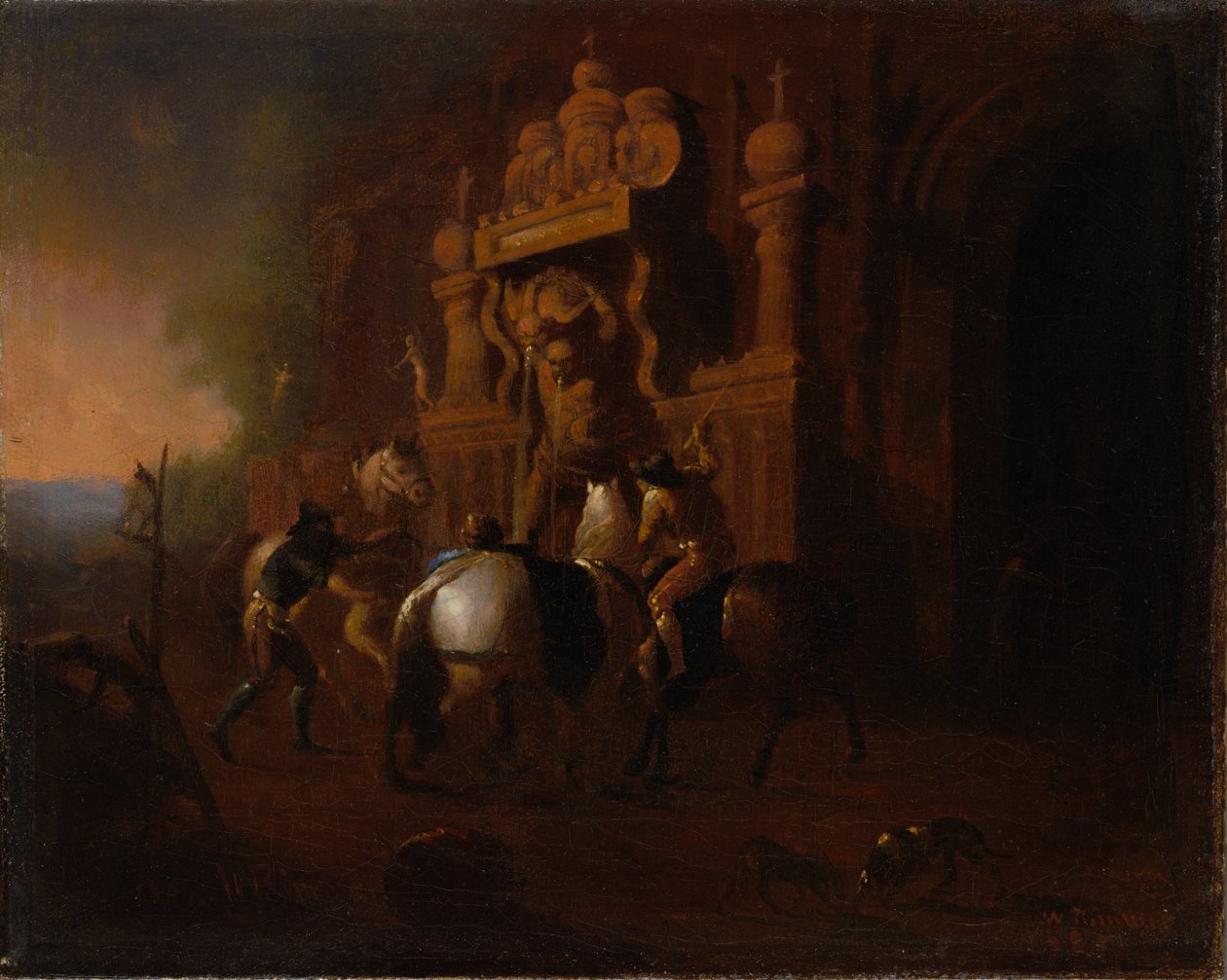 Chevaux à une fontaine, 1856-1857 - William Rimmer