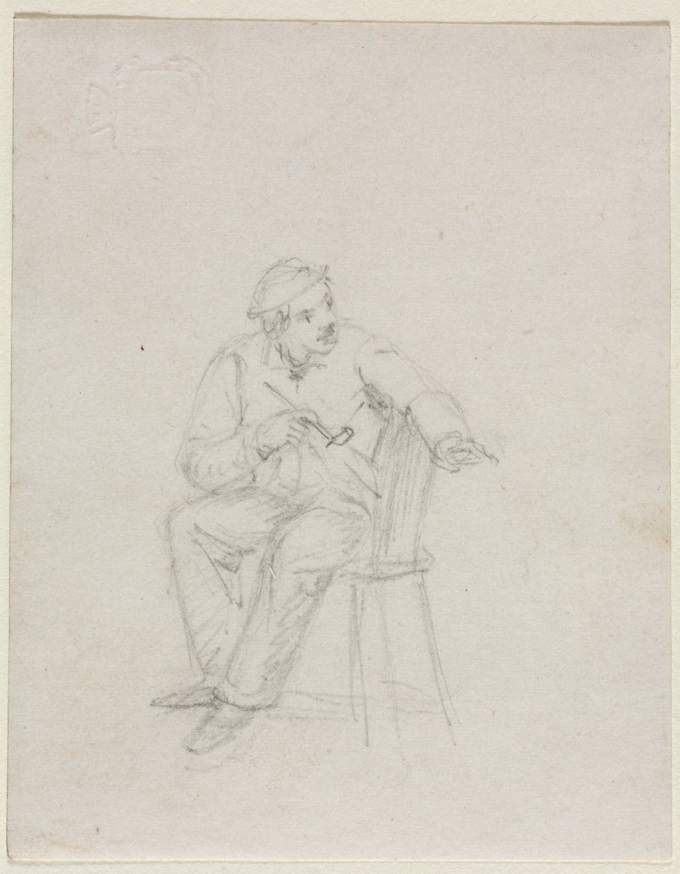 Homme fumant une pipe - William Sidney Mount