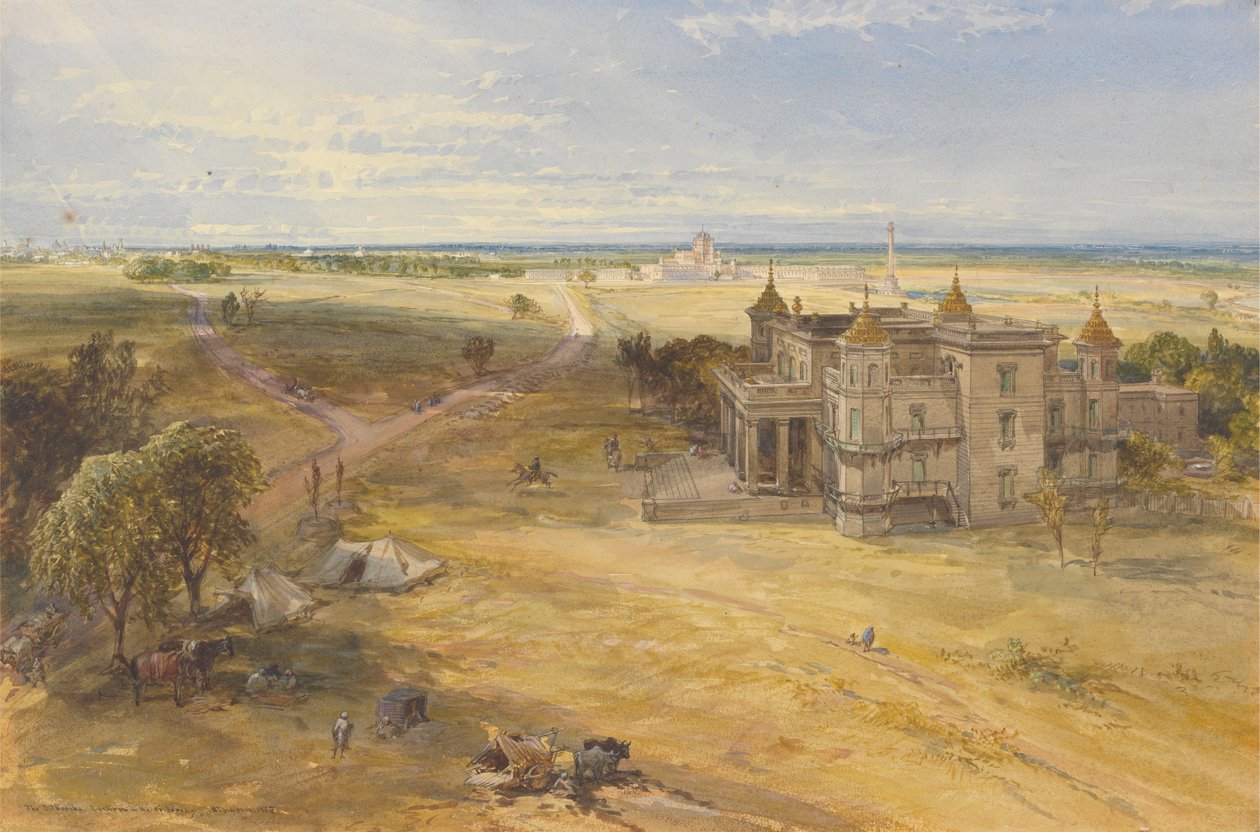 Le Dilkoosha, Lucknow au loin - William Simpson