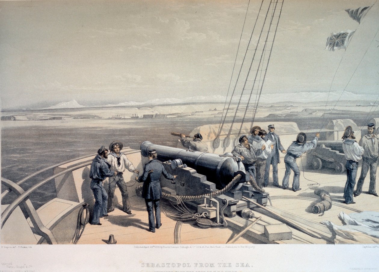 Vue de Sébastopol depuis la mer, 1855 - William Simpson