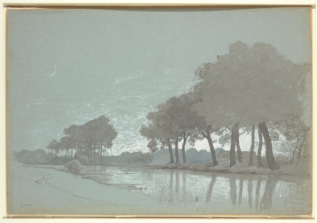 Scène de canal près de Bruges, Belgique - William Stanley Haseltine